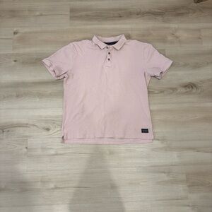 Men's size Large Pink/Salmon Silver Jeans  short sleeve Polo Shirt